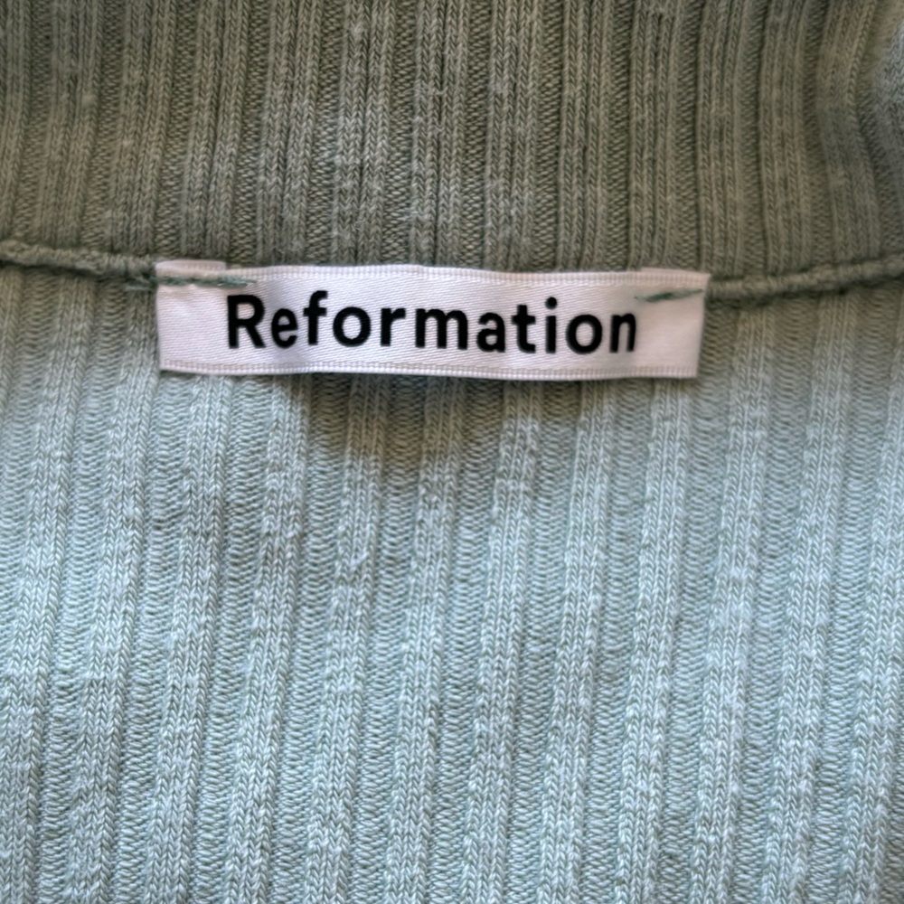 Reformation Sage Green Button Down Shirt - Picture 3 of 4